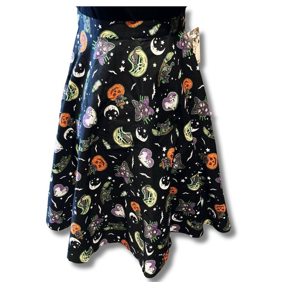 Hell Bunny Dresses & Skirts - HELL BUNNY NWT Salem Halloween print circle skirt 1950s pin-up inspired SMALL